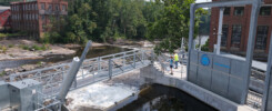 Bob cleaning the spillway